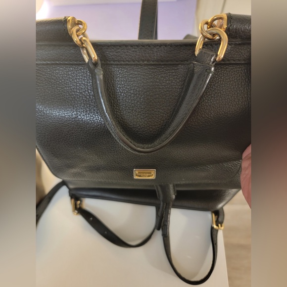 Dolce and Gabbana AUTHENTIC adjustable Leather Sicily Backpack Black. LIKE NEW💎 - Picture 1 of 15